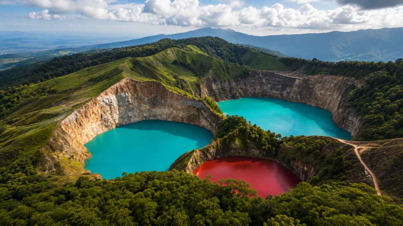 This Indonesian Crater Lake Changes Colors Throughout the Year